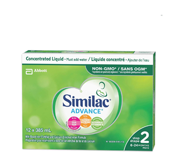 Advance Étape 2 préparation pour nourrissons sans OGM en liquide concentré 6 à 24 mois, 12 x 385 ml