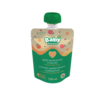 Image du produit Baby Gourmet - Tourbillon de pommes, patates douces et petits fruits, 128 ml