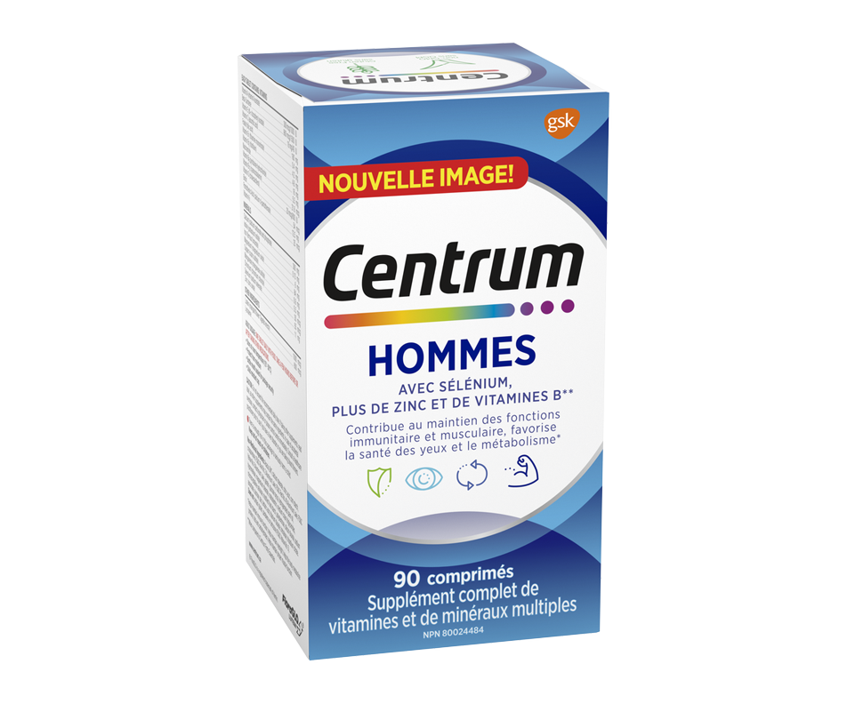 Supplément complet homme, 90 unités Centrum Multivitamines pour