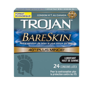 Image 2 du produit Trojan - Bareskin condoms lubrifiés, 24 unités