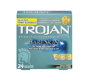 Image 3 du produit Trojan - Bareskin condoms lubrifiés, 24 unités