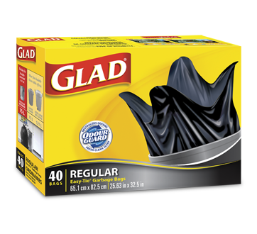 Image 2 du produit Glad - Sacs à ordures noirs, régulier, 40 unités