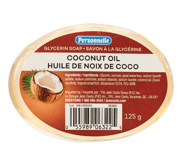 Savon à la glycérine, 125 g, huile de noix de coco