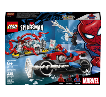 lego spiderman moto