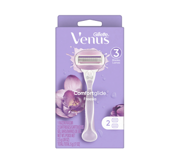 Venus ComfortGlide Freesia rasoir pour femmes avec 2 cartouches de rechange, 1 unité