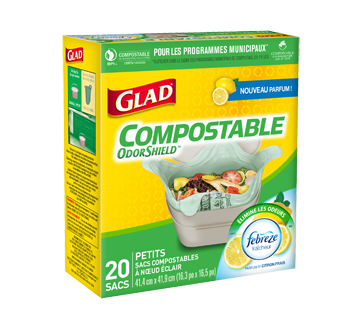 Compostable OdorShield sacs compostables à nœud facile, 20