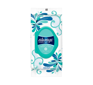Image du produit Always - Fraîches et Nettes lingettes pour femmes, 32 unités, légèrement parfumées.