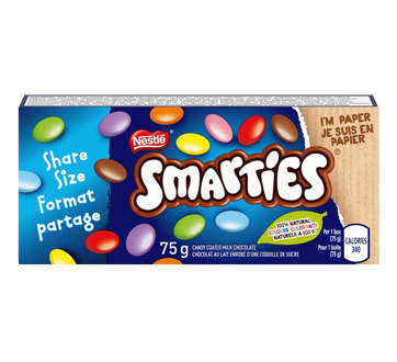 Smarties chocolat au lait enrobé d'une coquille de sucre, 75 g