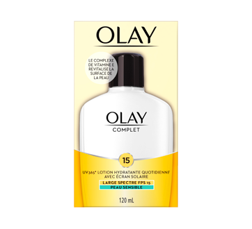 Image 2 du produit Olay - Lotion hydratante quotidienne FPS 15 pour peau sensible, 120 ml