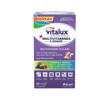 Vitalux Advanced + multivitamines à croquer, 50 comprimés