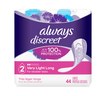 Image 1 du produit Always - Discreet protège-dessous d'incontinence, absorption très légère, 44 unités, longs