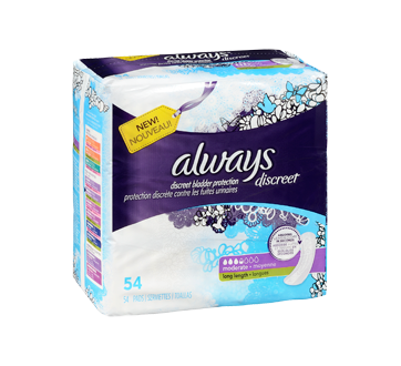 Image 2 du produit Always - Discreet protège-dessous d'incontinence, absorption moyenne, 54 unités, longs