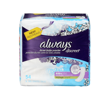 Image 3 du produit Always - Discreet protège-dessous d'incontinence, absorption moyenne, 54 unités, longs
