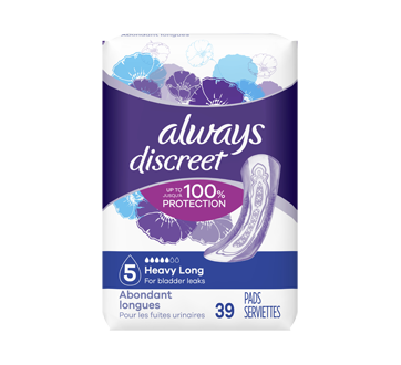 Image 1 du produit Always - Discreet protège-dessous d'incontinence, absorption maximale, 39 unités, longs
