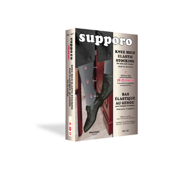 Image du produit Supporo - Bas élastique au genou pour homme et femme, 20-25mmhg, petit, 1 unité, noir