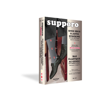 Image du produit Supporo - Bas élastique au genou pour homme et femme, 20-25mmhg, moyen, 1 unité, noir