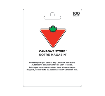 Carte-cadeau Canadian Tire de 100$, 1 unité