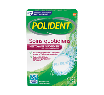 Nettoyant quotidien pour prothèses dentaires, soins quotidiens, 96 unités, menthe triple