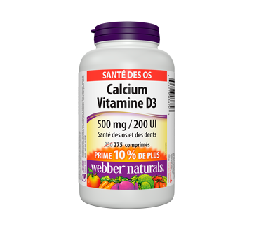 Image du produit Webber - Calcium et vitamine D3 500 mg/200 UI, 275 unités