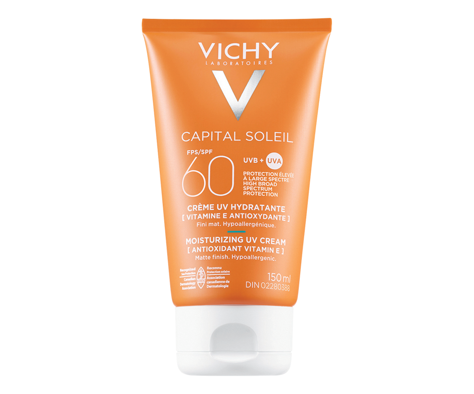 Capital Soleil crème UV hydratante FPS 60, 150 ml, FPS 60 Vichy Protection solaire Jean Coutu