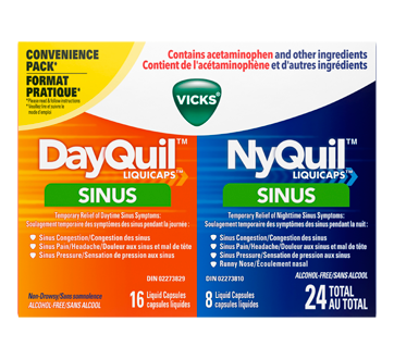 Image du produit Vicks - DayQuil & NyQuil sinus capsules liquides, 24 unités