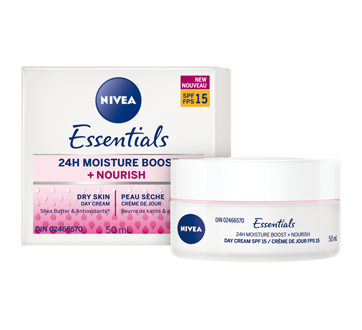 Image 3 du produit Nivea - Essentials 24h Moisture Boost + Nourish crème de jour FPS 15, 50 ml, peau sèche