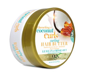Noix de coco, beurre hydratant pour cheveux bouclés, 187 g