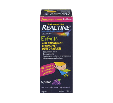 Reactine Sirop Pour Enfants 118 Ml Raisin Reactine Liquide Jean Coutu