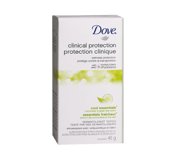 Image du produit Dove - Antisudorifique protection clinique, 45 g, essentiels fraîcheur