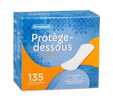 Protège-dessous contour, léger, non parfumé, 135 unités