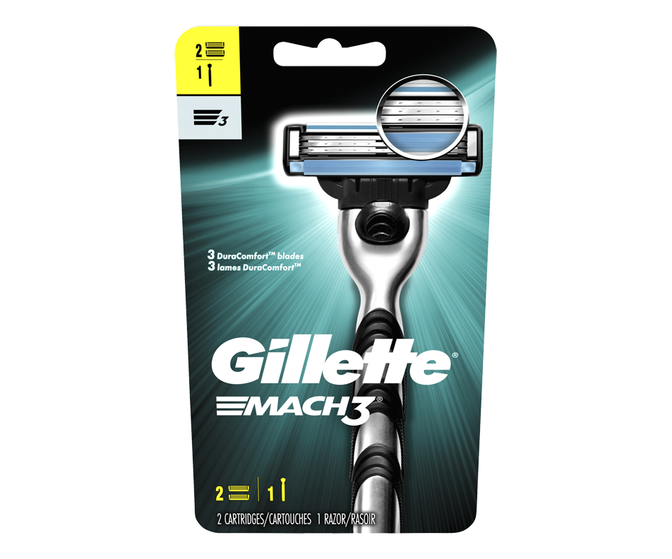 Mach3 lames de rasoir pour hommes, 2 unités Gillette Rasoir manuel