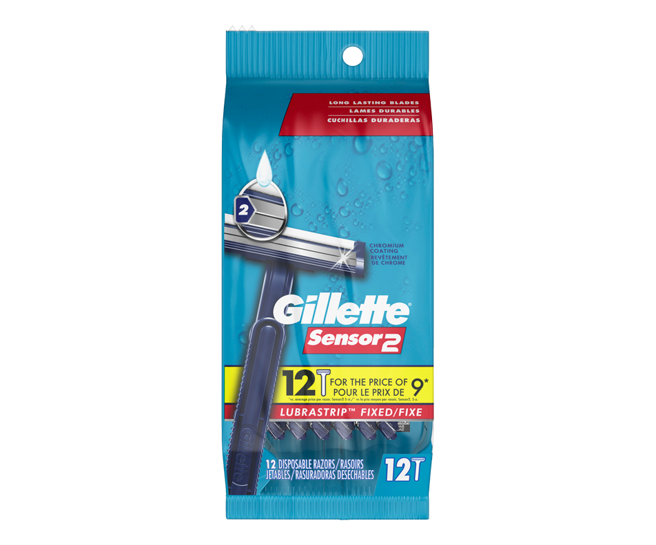 Sensor2 rasoirs jetables pour hommes, 12 unités Gillette Rasoir