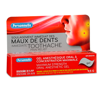 Image du produit Personnelle - Gel anesthésique oral à concentration maximale pour le sougalement immédiat des maux de dents, 9,5 g