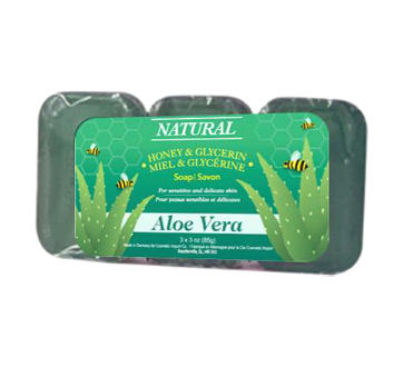 Savon miel glycérine pour peaux sensibles et délicates, 3 unités – Natural  : Pains de savon