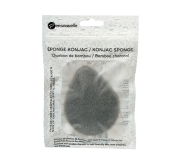 Éponge Konjac, 1 unité, charbon de bambou