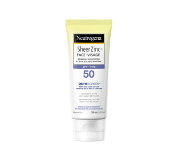 Sheer Zinc écran solaire minéral pour le visage FPS 50, 59 ml