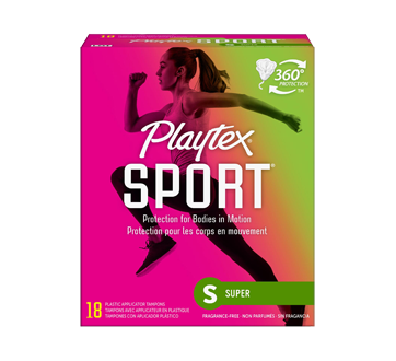 Image 1 du produit Playtex - Tampons Playtex Sport en plastique, 18 unités, multi-emballage, non parfumés