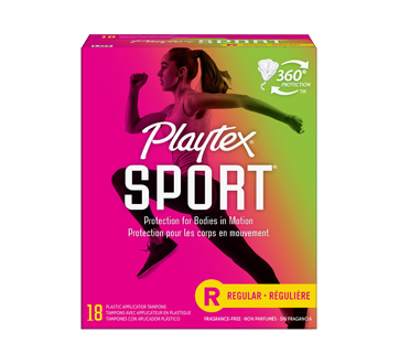 Image 1 du produit Playtex - Tampons Playtex Sport en plastique, 18 unités, régulière, non parfumés