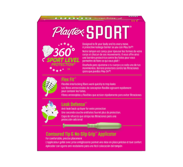 Image 2 du produit Playtex - Tampons Playtex Sport en plastique, 18 unités, régulière, non parfumés