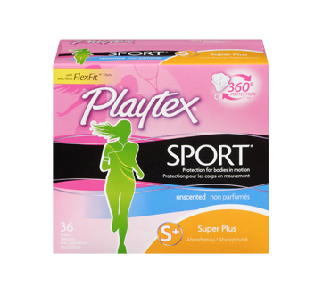 Image 3 du produit Playtex - Tampons Playtex Sport en plastique, 36 unités, super plus, non parfumés