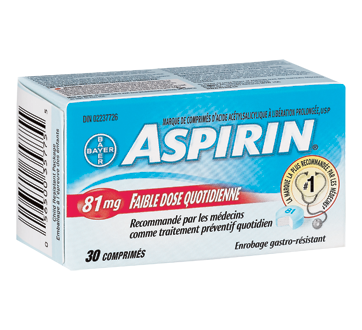 Image du produit Aspirin - Aspirin faible dose quotidienne comprimés 81 mg, 30 unités