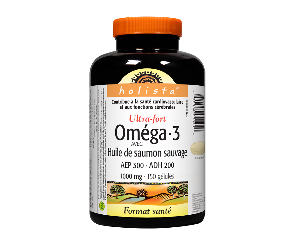 Oméga3 ultrafort, 150 unités Holista Oméga et huile de poisson