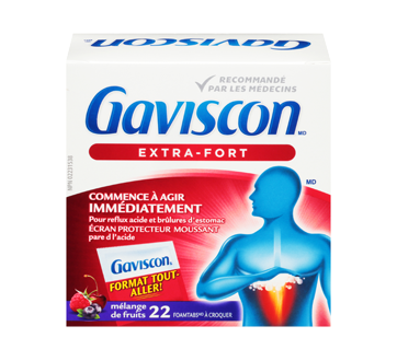 Image 2 du produit Gaviscon - Gaviscon extra-fort croquables, 22 unités, mélange de fruits