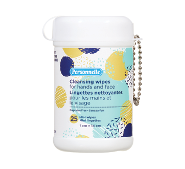 Lingettes nettoyantes pour les mains et le visage, 25 unités