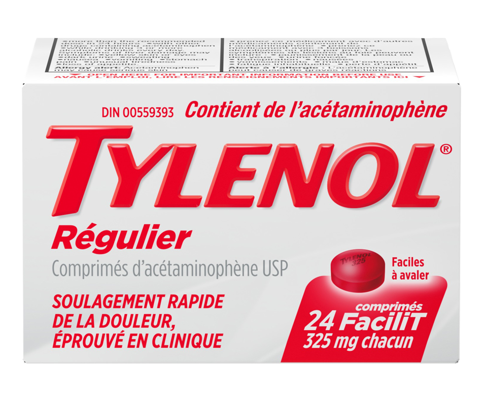 FaciliT comprimés d'acétaminophène, régulier, 24 unités Tylenol