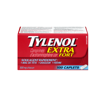 Image 3 du produit Tylenol - Tylenol extra fort caplets 500 mg, 100 unités