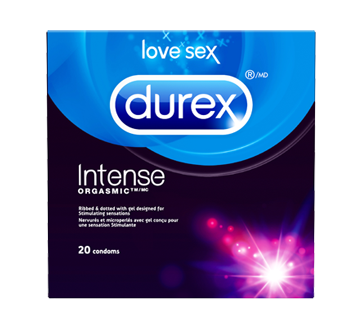 Image 1 du produit Durex - Condoms nervurés, microperlés et enrobés d'un gel stimulant, 20 unités