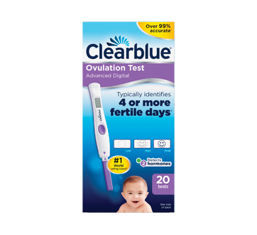 Clearblue tests d'ovulation avancés à résultats numériques, 20 unités