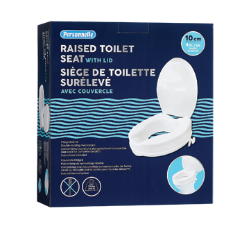 Image du produit Personnelle - Siège de toilette surélevé avec couvercle, 1 unité