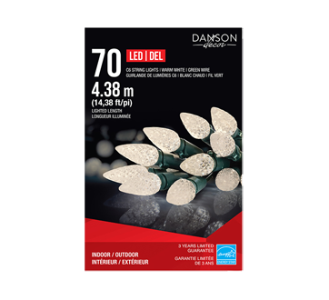 Image du produit Danson Décor - Lumières C6 LED/DEL, 70 unités, blanc chaud